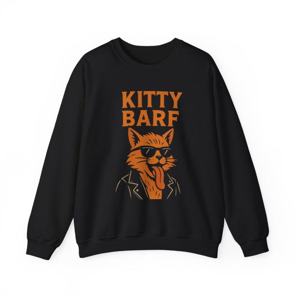 Kitty Barf Leather Jacket and Glasses - Unisex Heavy Blend™ Crewneck Sweatshirt Gildan 18000 - Image 8