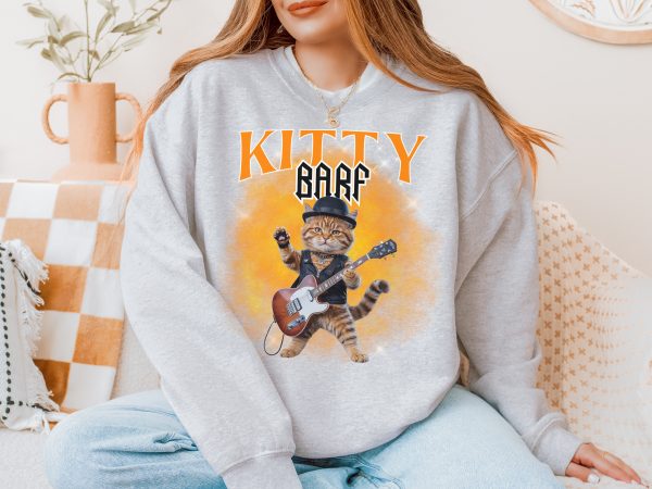 Kitty Barf Rock Real Cat - Unisex Heavy Blend™ Crewneck Sweatshirt Gildan 18000 - Image 12