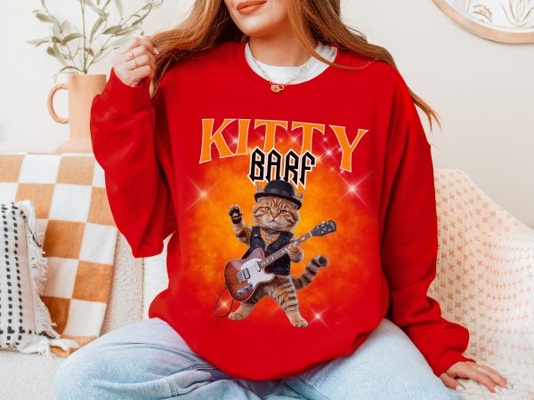 Kitty Barf Rock Real Cat - Unisex Heavy Blend™ Crewneck Sweatshirt Gildan 18000 - Image 5
