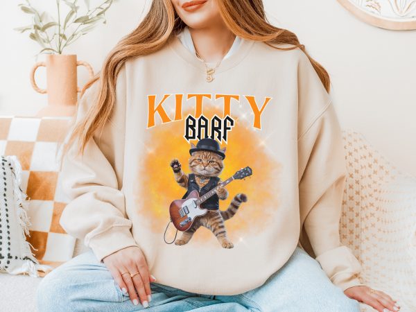 Kitty Barf Rock Real Cat - Unisex Heavy Blend™ Crewneck Sweatshirt Gildan 18000 - Image 2