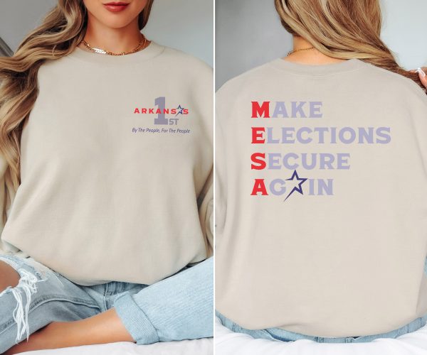 Make Elections Secure Again Grey - Unisex Heavy Blend™ Crewneck Sweatshirt Gildan 18000 - Image 4