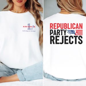 Republican Party Rejects with Flag Black - Unisex Heavy Blend™ Crewneck Sweatshirt Gildan 18000