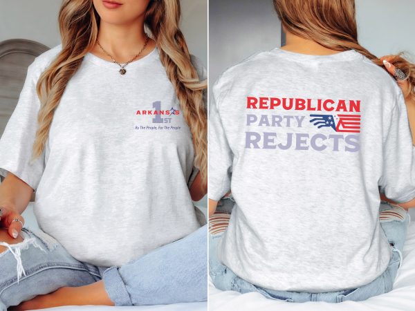 Republican Party Rejects Grey with Flag - Bella Canvas 3001 - Unisex Short Sleeve Tee - Image 4