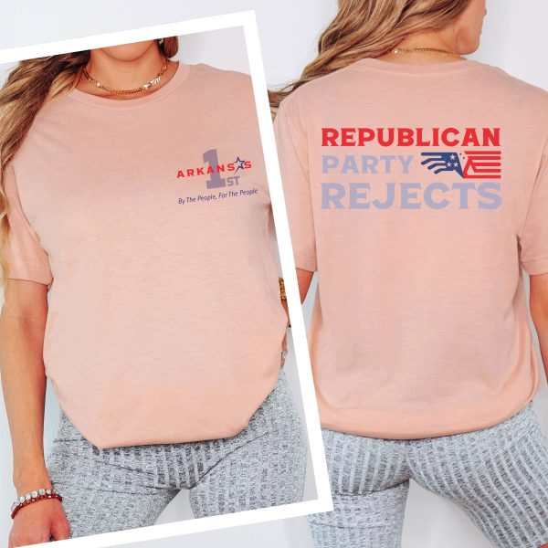 Republican Party Rejects Grey with Flag - Bella Canvas 3001 - Unisex Short Sleeve Tee - Image 11