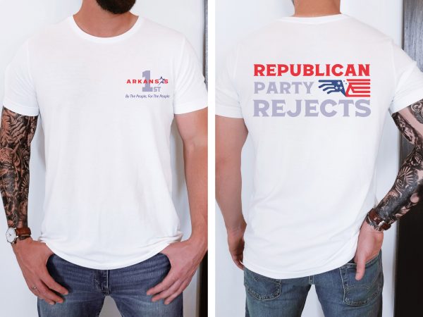 Republican Party Rejects Grey with Flag - Bella Canvas 3001 - Unisex Short Sleeve Tee - Image 2