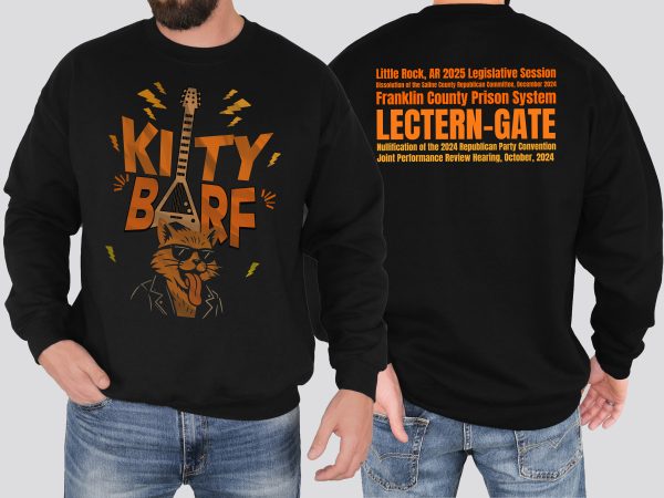 Kitty Barf Guitar Cat with Glasses - Unisex Heavy Blend™ Crewneck Sweatshirt Gildan 18000