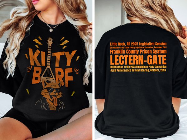 Kitty Barf Guitar Cat with Glasses - Unisex Heavy Blend™ Crewneck Sweatshirt Gildan 18000 - Image 2