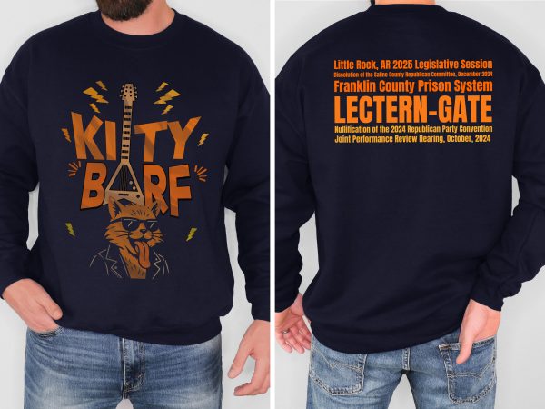 Kitty Barf Guitar Cat with Glasses - Unisex Heavy Blend™ Crewneck Sweatshirt Gildan 18000 - Image 10
