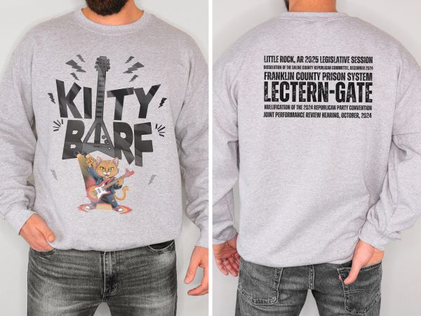 Kitty Barf Grey Guitar - Unisex Heavy Blend™ Crewneck Sweatshirt Gildan 18000 - Image 12