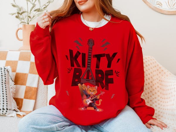 Kitty Barf Grey Guitar - Unisex Heavy Blend™ Crewneck Sweatshirt Gildan 18000 - Image 17
