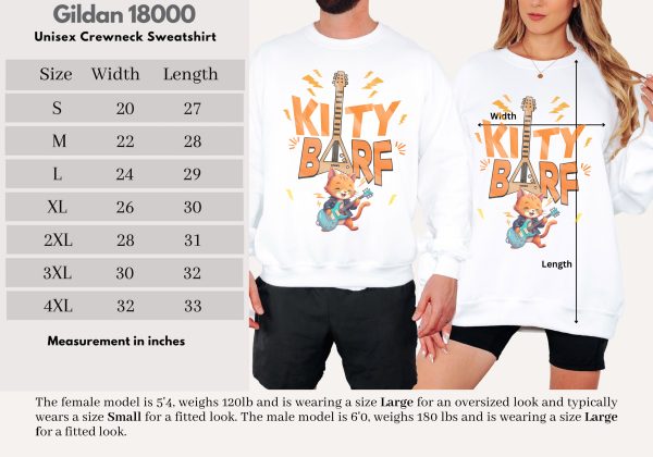 Kitty Barf Cartoon Cat - Unisex Heavy Blend™ Crewneck Sweatshirt Gildan 18000 - Image 21