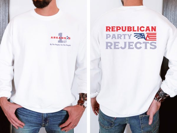 Republican Party Rejects Grey with Flag - Unisex Heavy Blend™ Crewneck Sweatshirt Gildan 18000