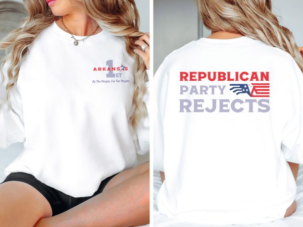 Republican Party Rejects Grey with Flag - Unisex Heavy Blend™ Crewneck Sweatshirt Gildan 18000 - Image 2