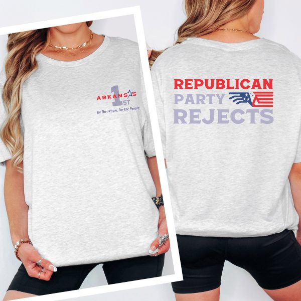 Republican Party Rejects Black with Flag - Bella Canvas 3001 - Unisex Short Sleeve Tee - Image 3