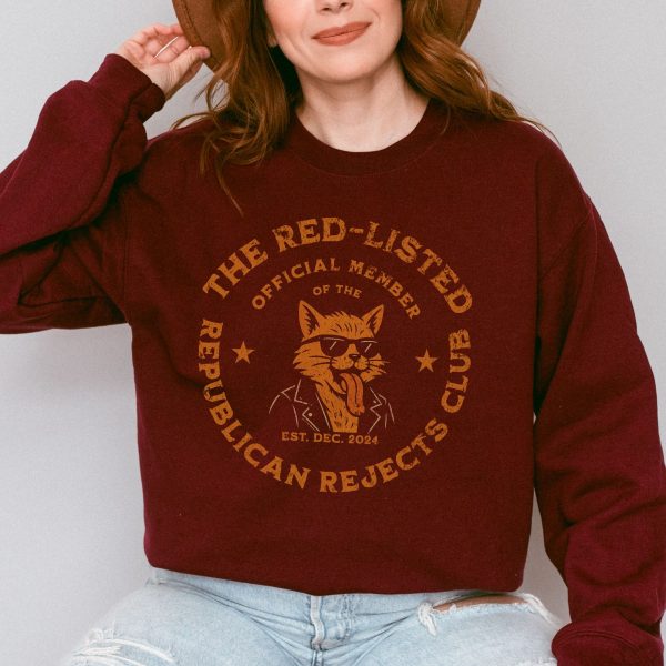 The Red-Listed Official Member of the Republicans Reject Club with Kitty Sweatshirt – Unisex Heavy Blend™ Crewneck Sweatshirt Gildan 18000 - Image 5