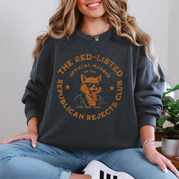 The Red-Listed Official Member of the Republicans Reject Club with Kitty Sweatshirt – Unisex Heavy Blend™ Crewneck Sweatshirt Gildan 18000 - Image 9