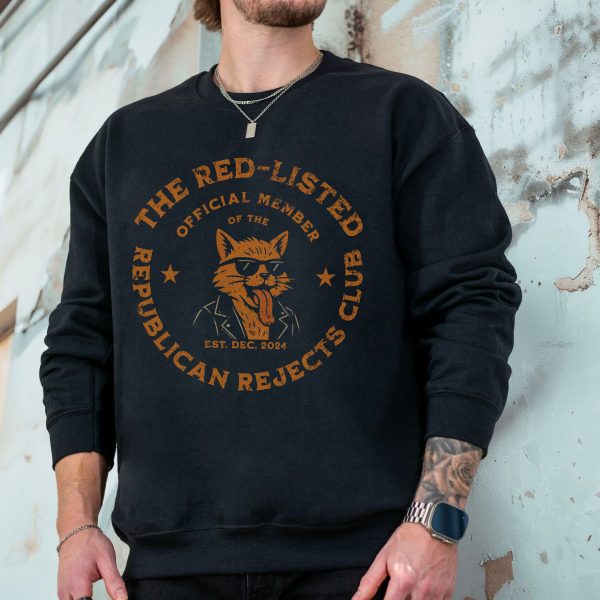 The Red-Listed Official Member of the Republicans Reject Club with Kitty Sweatshirt – Unisex Heavy Blend™ Crewneck Sweatshirt Gildan 18000 - Image 2