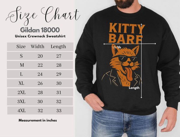 Kitty Barf Leather Jacket and Glasses - Unisex Heavy Blend™ Crewneck Sweatshirt Gildan 18000 - Image 15
