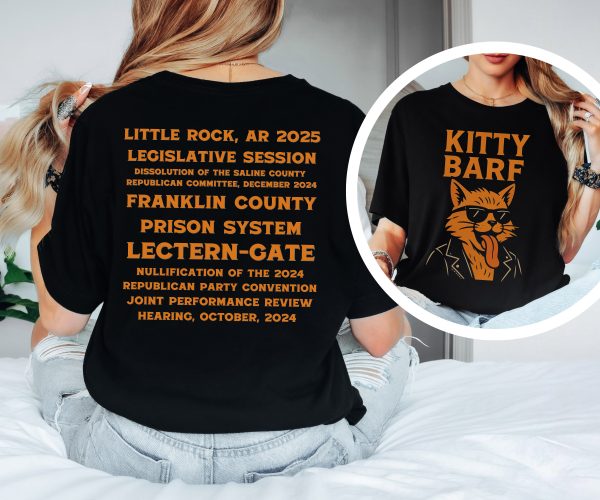 Kitty Barf Leather Jacket and Glasses - Bella Canvas 3001 - Unisex Short Sleeve Tee - Image 2