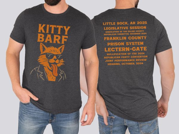 Kitty Barf Leather Jacket and Glasses - Bella Canvas 3001 - Unisex Short Sleeve Tee - Image 6
