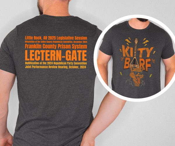 Kitty Barf Guitar Cat with Glasses - Bella Canvas 3001 - Unisex Short Sleeve Tee - Image 3