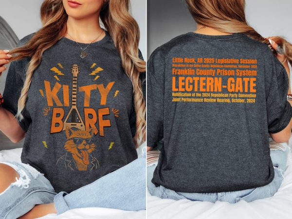 Kitty Barf Guitar Cat with Glasses - Bella Canvas 3001 - Unisex Short Sleeve Tee - Image 5