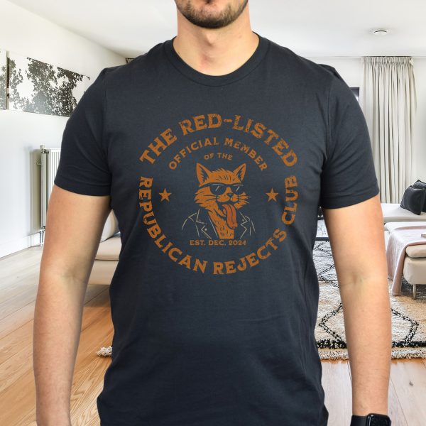 The Red Listed Official Member of The Republican Rejects Club with Kitty – Bella Canvas 3001 – Unisex Short Sleeve Tee - Image 7