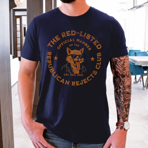 The Red Listed Official Member of The Republican Rejects Club with Kitty – Bella Canvas 3001 – Unisex Short Sleeve Tee - Image 13