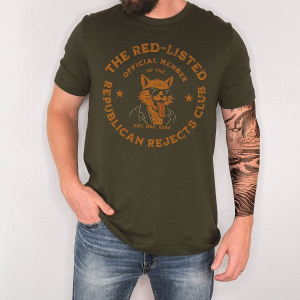 The Red Listed Official Member of The Republican Rejects Club with Kitty – Bella Canvas 3001 – Unisex Short Sleeve Tee - Image 5