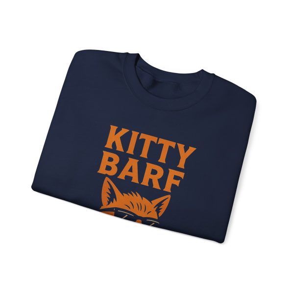 Kitty Barf Leather Jacket and Glasses - Unisex Heavy Blend™ Crewneck Sweatshirt Gildan 18000 - Image 4