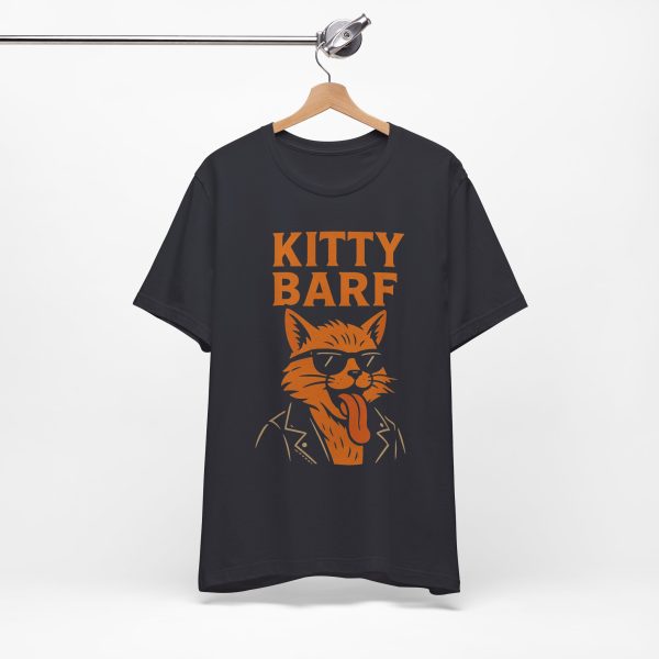 Kitty Barf Leather Jacket and Glasses - Bella Canvas 3001 - Unisex Short Sleeve Tee - Image 8