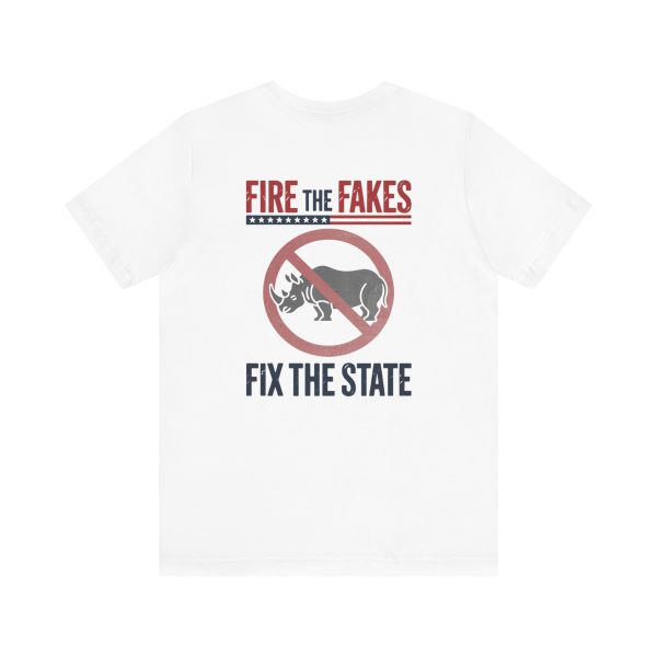 Fire the Fakes Flag No Rino Fix the State - Bella Canvas 3001 - Unisex Short Sleeve Tee - Image 10