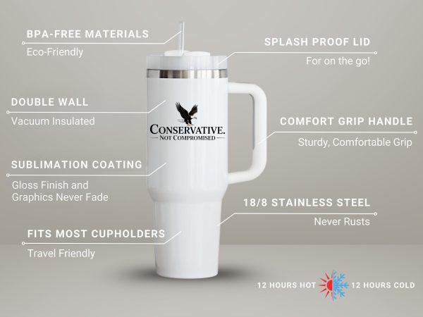 Conservative Not Compromised Fire the Rinos – 40oz Tumbler - Image 2