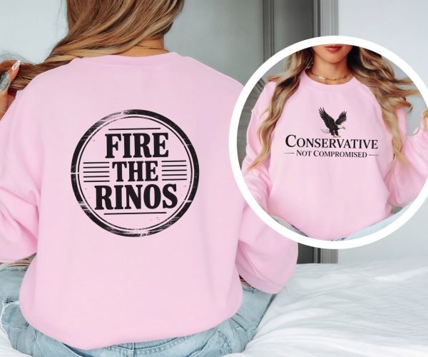 Conservative Not Compromised Fire the Rinos - Unisex Heavy Blend™ Crewneck Sweatshirt Gildan 18000 - Image 13
