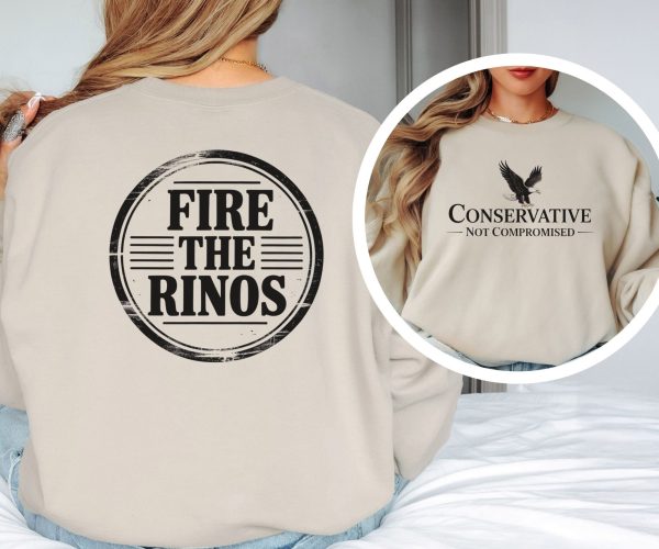 Conservative Not Compromised Fire the Rinos - Unisex Heavy Blend™ Crewneck Sweatshirt Gildan 18000 - Image 8