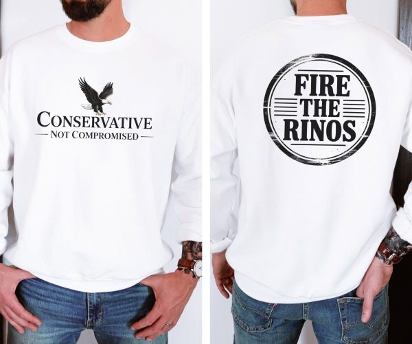 Conservative Not Compromised Fire the Rinos - Unisex Heavy Blend™ Crewneck Sweatshirt Gildan 18000