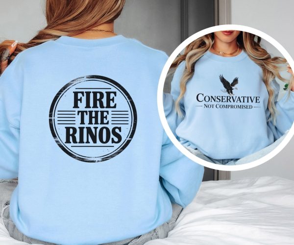 Conservative Not Compromised Fire the Rinos - Unisex Heavy Blend™ Crewneck Sweatshirt Gildan 18000 - Image 11