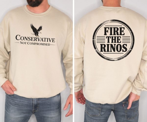 Conservative Not Compromised Fire the Rinos - Unisex Heavy Blend™ Crewneck Sweatshirt Gildan 18000 - Image 9