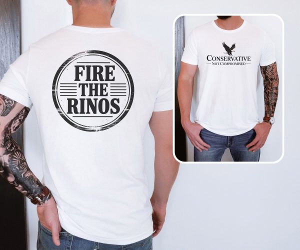 Conservative Not Compromised Fire the Rinos - Bella Canvas 3001 - Unisex Short Sleeve Tee - Image 2