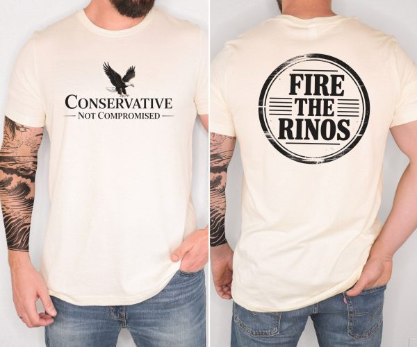 Conservative Not Compromised Fire the Rinos - Bella Canvas 3001 - Unisex Short Sleeve Tee - Image 7