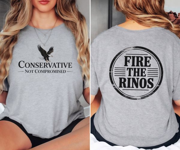 Conservative Not Compromised Fire the Rinos - Bella Canvas 3001 - Unisex Short Sleeve Tee - Image 13