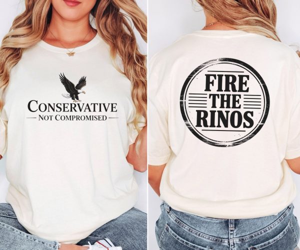 Conservative Not Compromised Fire the Rinos - Bella Canvas 3001 - Unisex Short Sleeve Tee - Image 6