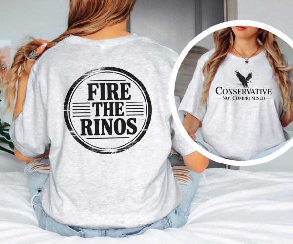 Conservative Not Compromised Fire the Rinos - Bella Canvas 3001 - Unisex Short Sleeve Tee - Image 10