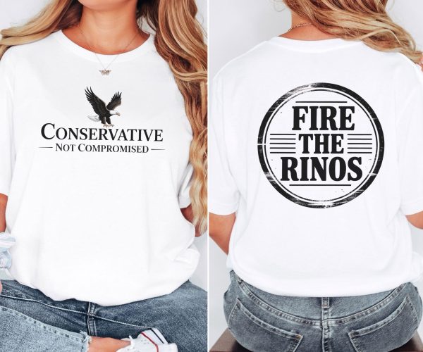 Conservative Not Compromised Fire the Rinos - Bella Canvas 3001 - Unisex Short Sleeve Tee
