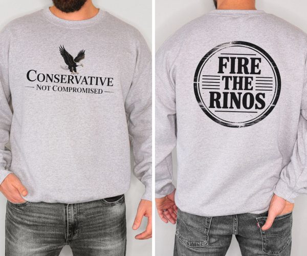 Conservative Not Compromised Fire the Rinos - Unisex Heavy Blend™ Crewneck Sweatshirt Gildan 18000 - Image 16