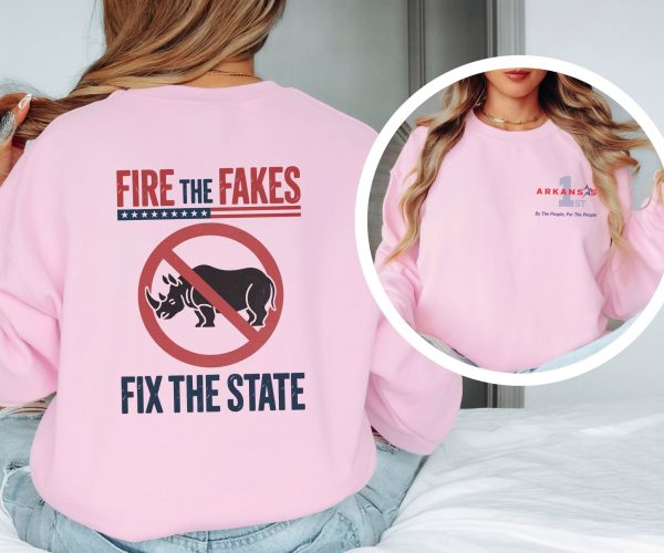 Fire the Fakes Fix The State Arkansas 1st - Unisex Heavy Blend™ Crewneck Sweatshirt Gildan 18000 - Image 17