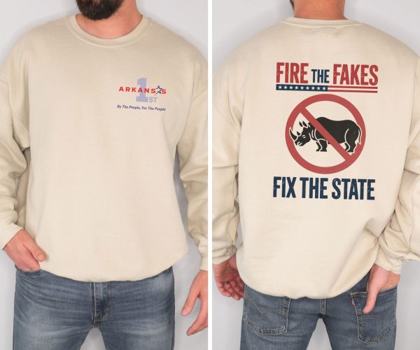 Fire the Fakes Fix The State Arkansas 1st - Unisex Heavy Blend™ Crewneck Sweatshirt Gildan 18000 - Image 10
