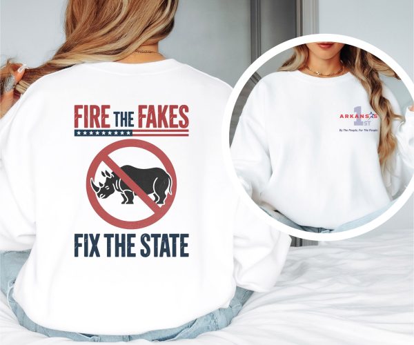 Fire the Fakes Fix The State Arkansas 1st - Unisex Heavy Blend™ Crewneck Sweatshirt Gildan 18000 - Image 5