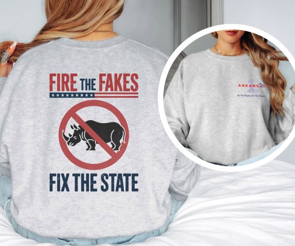 Fire the Fakes Fix The State Arkansas 1st - Unisex Heavy Blend™ Crewneck Sweatshirt Gildan 18000