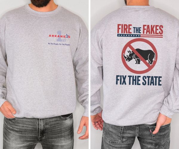 Fire the Fakes Fix The State Arkansas 1st - Unisex Heavy Blend™ Crewneck Sweatshirt Gildan 18000 - Image 13